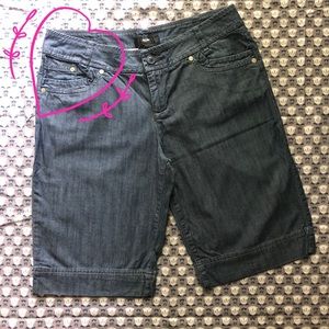 Long Line Denim Color Shorts